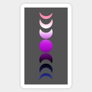 Moon Phases Pride (Genderfluid) Sticker